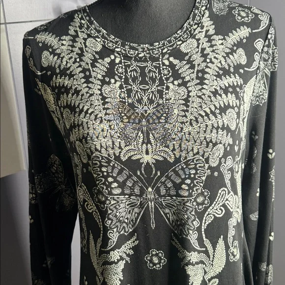 Johnny Was butterfly black & white dress - Picture 2 of 7